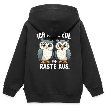 ich atme ein und raste aus lustige - Kinder Premium Organic Zip Hoodie - Schwarz - Hinten - AI Model Kid Male (0cm)