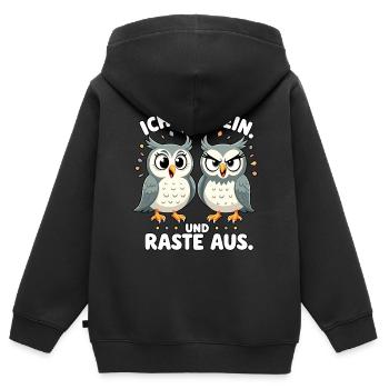 ich atme ein und raste aus lustige - Kinder Premium Organic Zip Hoodie - Schwarz - Hinten - AI Model Kid Male (0cm)