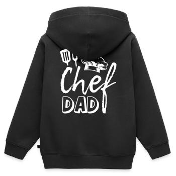 Chef Dad - Kinder Premium Organic Zip Hoodie - Schwarz - Hinten - AI Model Kid Male (0cm)
