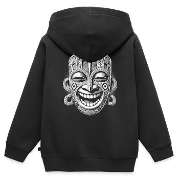 Maske - Kinder Premium Organic Zip Hoodie - Schwarz - Hinten - AI Model Kid Male (0cm)
