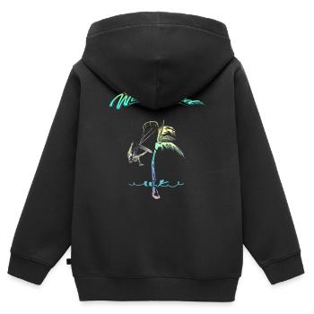 Palmier Kitesurfeur - Sweat Premium à capuche zippé enfant bio - noir - Dos - AI Model Kid Male (0cm)