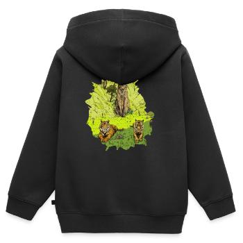 Die Wächter - Kinder Premium Organic Zip Hoodie - Schwarz - Hinten - AI Model Kid Male (0cm)