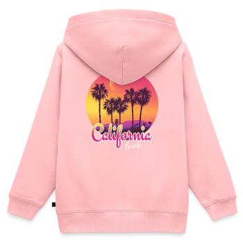 Cali Vibes uniquement - Sweat Premium à capuche zippé enfant bio - rose - Dos - AI Model Kid Female (0cm)