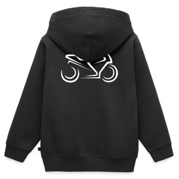 Motorrad Linien Superbike - Illustration für Biker - Kinder Premium Organic Zip Hoodie - Schwarz - Hinten - AI Model Kid Male (0cm)