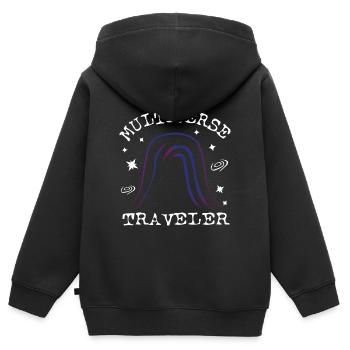 Multiversum-Reisender - Kinder Premium Organic Zip Hoodie - Schwarz - Hinten - AI Model Kid Male (0cm)