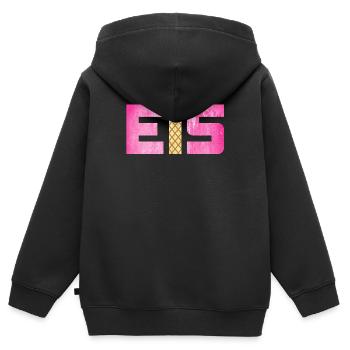 Eis Waffel Eisdiele Eiscreme Eiskrem Sommer pink - Kinder Premium Organic Zip Hoodie - Schwarz - Hinten - AI Model Kid Male (0cm)