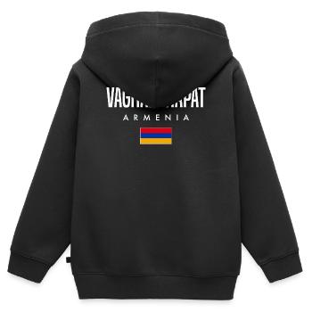 Vagharshapat Armenia - Kids Premium Organic Zip-up Hoodie - black - Back - AI Model Kid Male (0cm)