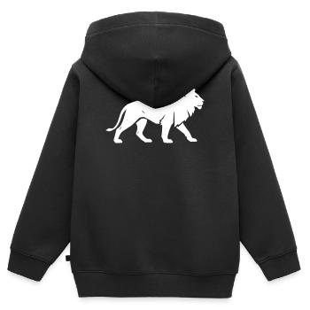 Löwe Silhouette Safari Afrika Vektor - Kinder Premium Organic Zip Hoodie - Schwarz - Hinten - AI Model Kid Male (0cm)