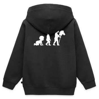 Hobby Horsing - Sweat Premium à capuche zippé enfant bio - noir - Dos - AI Model Kid Male (0cm)