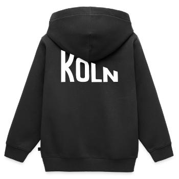 Cologne - Sweat Premium à capuche zippé enfant bio - noir - Dos - AI Model Kid Male (0cm)