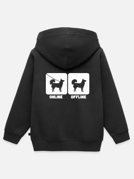 Alaskan Klee Kai - Kinder Premium Organic Zip Hoodie - Schwarz