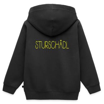 Sturschädl Sturschädel - Kinder Premium Organic Zip Hoodie - Schwarz - Hinten - AI Model Kid Male (0cm)