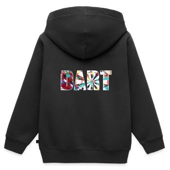 Dart,Graffiti,Painting,Dartboard,Darts - Kids Premium Organic Zip-up Hoodie - black - Back - AI Model Kid Male (0cm)