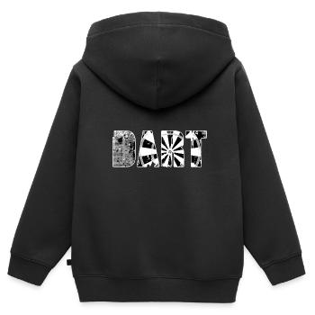 Dart, Graffiti, Peinture, Jeu de fléchettes, Fléchettes - Sweat Premium à capuche zippé enfant bio - noir - Dos - AI Model Kid Male (0cm)