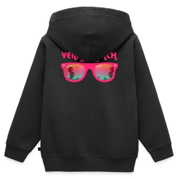 Venice Beach Los Angeles - Sweat Premium à capuche zippé enfant bio - noir - Dos - AI Model Kid Male (0cm)