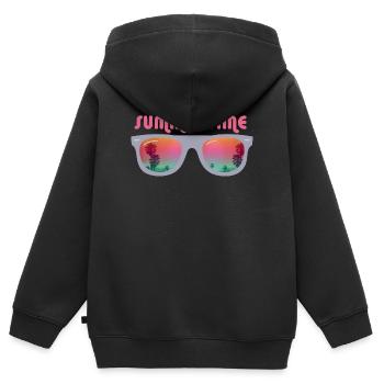 Summertime - Sonnenbrille - Kinder Premium Organic Zip Hoodie - Schwarz - Hinten - AI Model Kid Male (0cm)