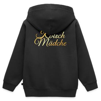 Kölsch Mädche mit Kölner Dom aus Köln - Kinder Premium Organic Zip Hoodie - Schwarz - Hinten - AI Model Kid Male (0cm)