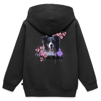 Team Aussie - Kinder Premium Organic Zip Hoodie - Schwarz - Hinten - AI Model Kid Male (0cm)