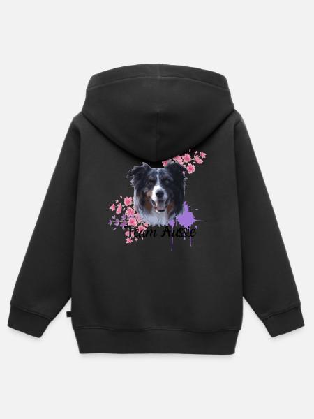 Team Aussie - Kinder Premium Organic Zip Hoodie - Schwarz