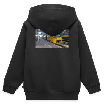 ICNG Rotterdam Central - Sweat Premium à capuche zippé enfant bio - noir - Dos - AI Model Kid Male (0cm)