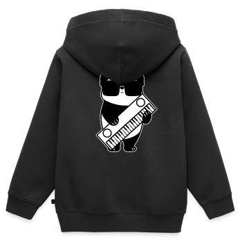 Panda Synthesizer Keyboard Instrument - Kinder Premium Organic Zip Hoodie - Schwarz - Hinten - AI Model Kid Male (0cm)