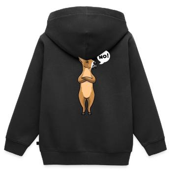 Wasserreh lustige Tiere - Kinder Premium Organic Zip Hoodie - Schwarz - Hinten - AI Model Kid Male (0cm)