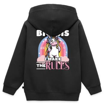 Big Sis Älteste Schwester Zwillingsschwester - Kinder Premium Organic Zip Hoodie - Schwarz - Hinten - AI Model Kid Male (0cm)