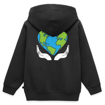 La paix mondiale et la haine Sont la Journée internationale de la paix - Sweat Premium à capuche zippé enfant bio - noir - Dos - AI Model Kid Male (0cm)