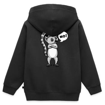 Katta Lemur Primat - Kinder Premium Organic Zip Hoodie - Schwarz - Hinten - AI Model Kid Male (0cm)