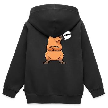 Capybara Wasserschwein - Kinder Premium Organic Zip Hoodie - Schwarz - Hinten - AI Model Kid Male (0cm)