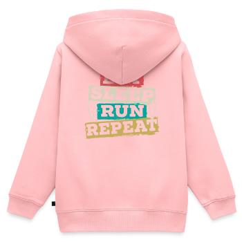 Eat Sleep Run Wiederholung Marathon Runner Running - Kinder Premium Organic Zip Hoodie - Rosa - Hinten - AI Model Kid Female (0cm)