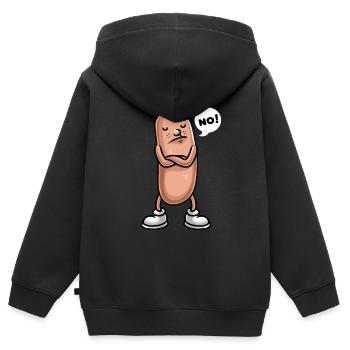 Lustig Wurst Beleidigte Leberwurst - Kinder Premium Organic Zip Hoodie - Schwarz - Hinten - AI Model Kid Male (0cm)