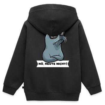 Sturer Seehund Hundsrobbe Robbe - Kinder Premium Organic Zip Hoodie - Schwarz - Hinten - AI Model Kid Male (0cm)