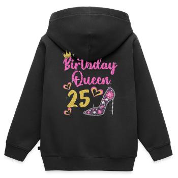 25.Geburtstag Königin 25 Jahre Fünfundzwanzig - Kinder Premium Organic Zip Hoodie - Schwarz - Hinten - AI Model Kid Male (0cm)