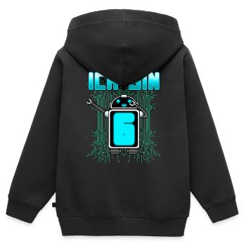 Sechster Geburtstag Junge 6 Jahre alt - Kinder Premium Organic Zip Hoodie - Schwarz - Hinten - AI Model Kid Male (0cm)