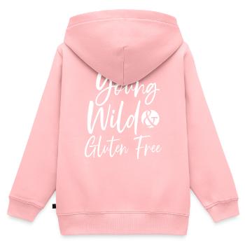 Junge wilde und glutenfreie Zöliakie - Kinder Premium Organic Zip Hoodie - Rosa - Hinten - AI Model Kid Female (0cm)