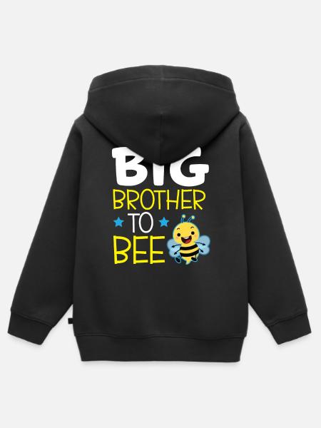 Gran Hermano A Bee Big Bro - Sudadera Premium con capucha y cremallera infantil orgánica - negro