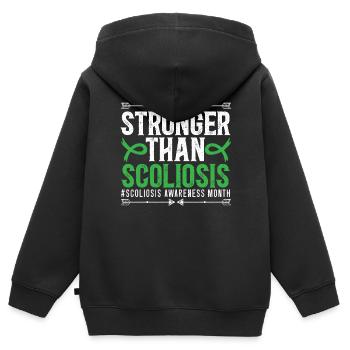 Plus fort que la scoliose Chirurgie du dos de fusion vertébrale - Sweat Premium à capuche zippé enfant bio - noir - Dos - AI Model Kid Male (0cm)