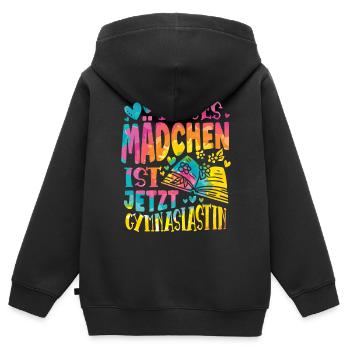 Einschulung Gymnasium Mädchen - Kinder Premium Organic Zip Hoodie - Schwarz - Hinten - AI Model Kid Male (0cm)