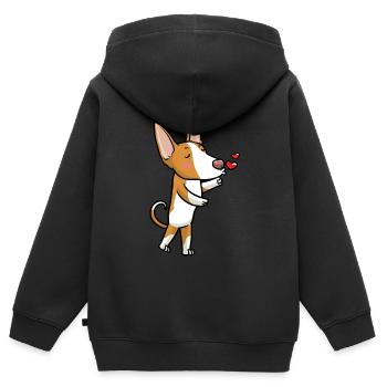 Podenco Ibicenco Dog - Kids Premium Organic Zip-up Hoodie - black - Back - AI Model Kid Male (0cm)