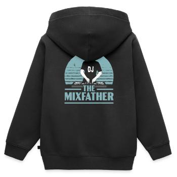 The Mixfather Dad Vatertag DJ Disc Jockey - Kinder Premium Organic Zip Hoodie - Schwarz - Hinten - AI Model Kid Male (0cm)
