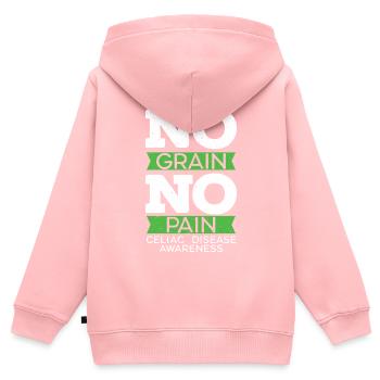 Kein Getreide Kein Schmerz Zöliakie Bewusstsein Monat - Kinder Premium Organic Zip Hoodie - Rosa - Hinten - AI Model Kid Female (0cm)