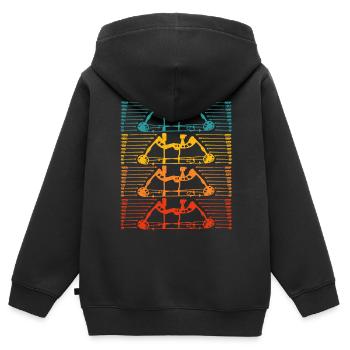 Arc de cible de tir à l’arc et flèche - Sweat Premium à capuche zippé enfant bio - noir - Dos - AI Model Kid Male (0cm)