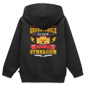 Einschulung Gymnasium Junge Gymnasiast - Kinder Premium Organic Zip Hoodie - Schwarz - Hinten - AI Model Kid Male (0cm)