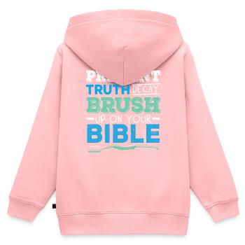 Prévention des erreurs de vérité Nettoyez votre Bi - Sweat Premium à capuche zippé enfant bio - rose - Dos - AI Model Kid Female (0cm)