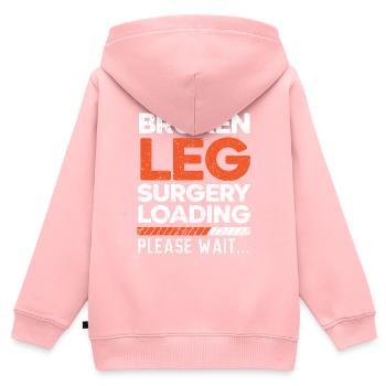 Gebrochene Beinchirurgie Belastung Verletzung Wiederherstellung Reha - Kinder Premium Organic Zip Hoodie - Rosa - Hinten - AI Model Kid Female (0cm)