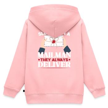 Schlaf mit einem Postboten Sie liefern immer - Kinder Premium Organic Zip Hoodie - Rosa - Hinten - AI Model Kid Female (0cm)