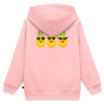 Ananasliebhaber Hallo Sommer Tropische Frucht - Kinder Premium Organic Zip Hoodie - Rosa - Hinten - AI Model Kid Female (0cm)