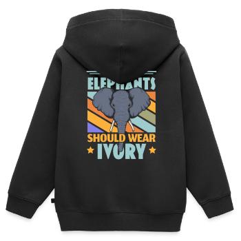 Nur Elefanten sollten Elfenbein tragen Wildlife An - Kinder Premium Organic Zip Hoodie - Schwarz - Hinten - AI Model Kid Male (0cm)