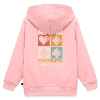 Les joueurs de poker amateurs bluffent dans les jeux de casino - Sweat Premium à capuche zippé enfant bio - rose - Dos - AI Model Kid Female (0cm)
